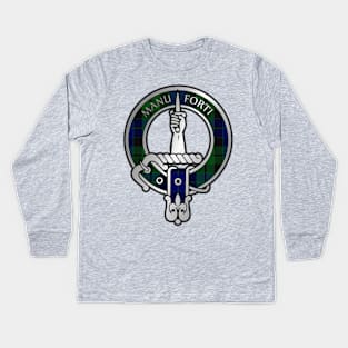 Clan MacKay Tartan Crest Kids Long Sleeve T-Shirt